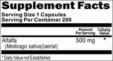 Private Label AlfAlfa 500mg 200caps Private Label 12,100,500 Bottle Price