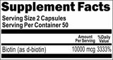 Private Label Biotin 10000mcg 100caps or 200caps Private Label 12,100,500 Bottle Price