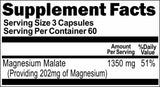 Private Label Magnesium Malate High Potency 1350mg 180caps Private Label 12,100,500 Bottle Price