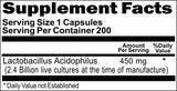 Private Label Probiotic Acidophilus 450mg (No Refrigeration Needed) 200caps Private Label 12,100,500 Bottle Price