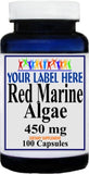 Private Label Red Marine Algae 450mg 100caps or 200caps Private Label 12,100,500 Bottle Price