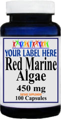 Private Label Red Marine Algae 450mg 100caps or 200caps Private Label 12,100,500 Bottle Price