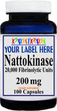 Private Label Nattokinase 200mg 100caps or 200caps Private Label 12,100,500 Bottle Price