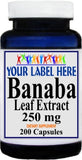 Private Label Banaba Leaf Extract 250mg 100caps or 200caps Private Label 12,100,500 Bottle Price