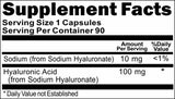 Private Label Hyaluronic Acid 100mg 90caps or 180caps Private Label 12,100,500 Bottle Price