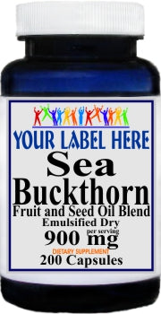 Private Label Sea Buckthorn 900mg  200caps Private Label 12,100,500 Bottle Price