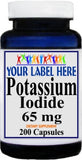 Private Label Potassium Iodide 65mg 100 or 200 Capsules Private Label 12,100,500 Bottle Price