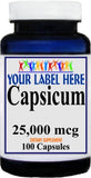 Private Label Capsicum 25,000mcg 100caps Private Label 12,100,500 Bottle Price