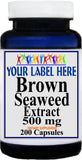 Private Label Brown Seaweed Extract 500mg 100caps or 200caps Private Label 12,100,500 Bottle Price
