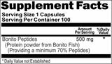 Private Label Bonito Peptides 500mg 100caps or 200caps Private Label 12,100,500 Bottle Price
