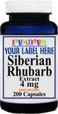 Private Label Siberian Rhubarb Extract 4mg 100caps or 200caps Private Label 12,100,500 Bottle Price