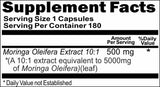Private Label Moringa Oleifera Extract 5000mg Equivalent 180caps Private Label 12,100,500 Bottle Price