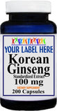 Private Label Korean Ginseng Standardized Extract 100mg 200caps Private Label 12,100,500 Bottle Price