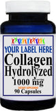 Private Label Collagen Hydrolyzed 1000mg 90caps or 180caps Private Label 12,100,500 Bottle Price