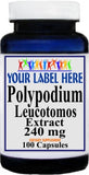 Private Label Polypodium Leucotomos Extract 240mg 100caps or 200caps Private Label 12,100,500 Bottle Price