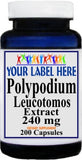 Private Label Polypodium Leucotomos Extract 240mg 100caps or 200caps Private Label 12,100,500 Bottle Price