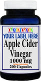 Private Label Apple Cider Vinegar 1000mg 100caps or 200caps Private Label 12,100,500 Bottle Price