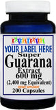 Private Label Super Guarana Extract Equivalent 2400mg 200caps Private Label 12,100,500 Bottle Price