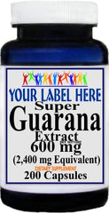 Private Label Super Guarana Extract Equivalent 2400mg 200caps Private Label 12,100,500 Bottle Price