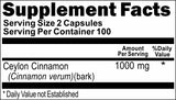 Private Label Ceylon Cinnamon 1000mg 200caps Private Label 12,100,500 Bottle Price