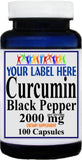 Private Label Curcumin Black Pepper 2000mg 100caps or 200caps Private Label 12,100,500 Bottle Price