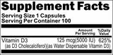 Private Label Vitamin D3 (Emulsified Dry) 5000IU 100caps or 200caps Private Label 12,100,500 Bottle Price