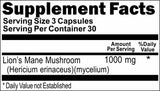 Private Label Lion's Mane Mushroom 1000mg 90caps or 180caps Private Label 12,100,500 Bottle Price