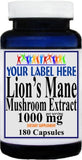 Private Label Lion's Mane Mushroom 1000mg 90caps or 180caps Private Label 12,100,500 Bottle Price
