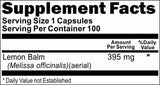 Private Label Lemon Balm 395mg 100caps Private Label 12,100,500 Bottle Price