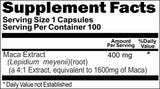 Private Label Maca Extract Equivalent 1600mg 100caps or 200caps Private Label 12,100,500 Bottle Price