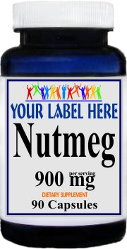 Private Label Nutmeg 900mg 90caps Private Label 12,100,500 Bottle Price