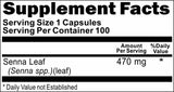 Private Label Senna Leaf 470mg 100caps Private Label 12,100,500 Bottle Price
