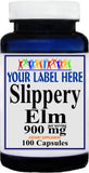 Private Label Slippery Elm Bark 900mg 100caps or 200caps Private Label 12,100,500 Bottle Price