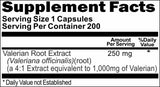Private Label Valerian Root Extract Equivalent 1000mg 200caps Private Label 12,100,500 Bottle Price