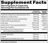 Private Label B-Complex 100 100caps or 200caps Private Label 12,100,500 Bottle Price