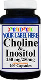 Private Label Choline & Inositol 200caps Private Label 12,100,500 Bottle Price