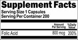 Private Label Folic Acid 800mcg 200caps Private Label 12,100,500 Bottle Price