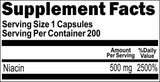 Private Label Niacin 500mg 200caps Private Label 12,100,500 Bottle Price