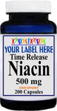 Private Label Niacin Time Release 500mg 200caps Private Label 12,100,500 Bottle Price