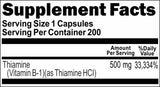 Private Label B-1 500mg 200caps Private Label 12,100,500 Bottle Price