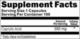 Private Label Caprylic Acid 350mg 100caps Private Label 12,100,500 Bottle Price