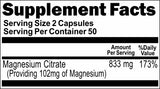 Private Label Magnesium Citrate 833mg 100caps or 200caps Private Label 12,100,500 Bottle Price