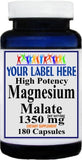 Private Label Magnesium Malate High Potency 1350mg 180caps Private Label 12,100,500 Bottle Price