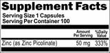 Private Label Zinc Picolinate 50mg 100caps or 200caps Private Label 12,100,500 Bottle Price