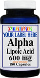 Private Label Alpha Lipoic Acid 600mg 90caps or 180caps Private Label 12,100,500 Bottle Price