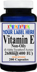 Private Label Vitamin E (Non-Oily) 268mg(400IU) 200caps Private Label 12,100,500 Bottle Price