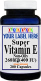 Private Label Super Vitamin E (Non-Oily) 200caps Private Label 12,100,500 Bottle Price