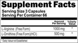 Private Label L-Arginine and L-Ornithine 1000mg/500mg 200caps Private Label 12,100,500 Bottle Price