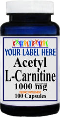 Private Label Acetyl L-Carnitine 1000mg 100caps or 200caps Private Label 12,100,500 Bottle Price