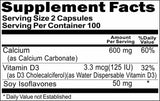 Private Label Calcium Carbonate 600mg + Vit D and Soy Iso 200caps Private Label 12,100,500 Bottle Price